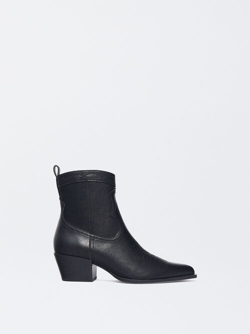 Online Exclusive - Cowboy-Style Ankle Boots