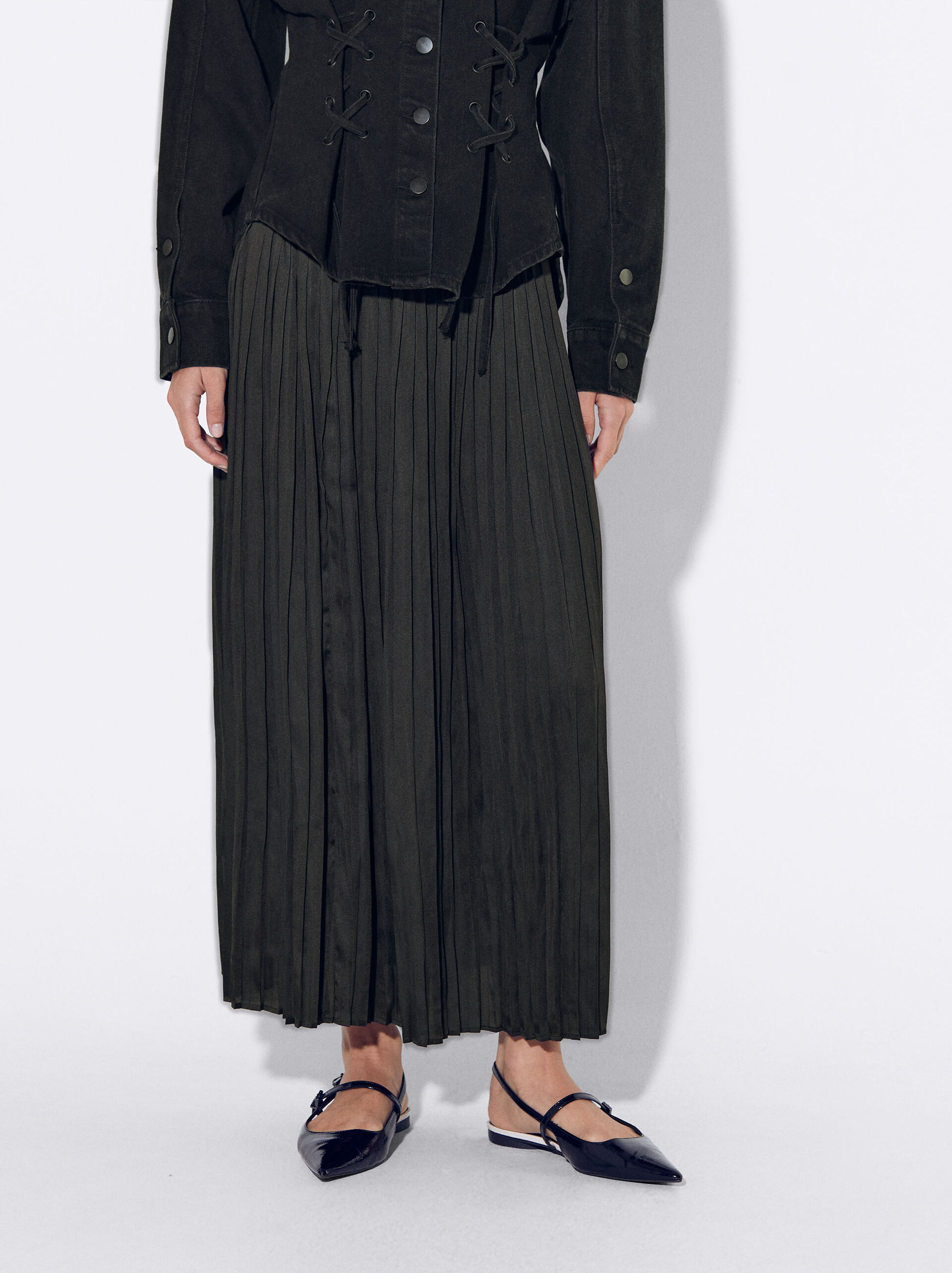 Long Pleated Skirt image number 0.0