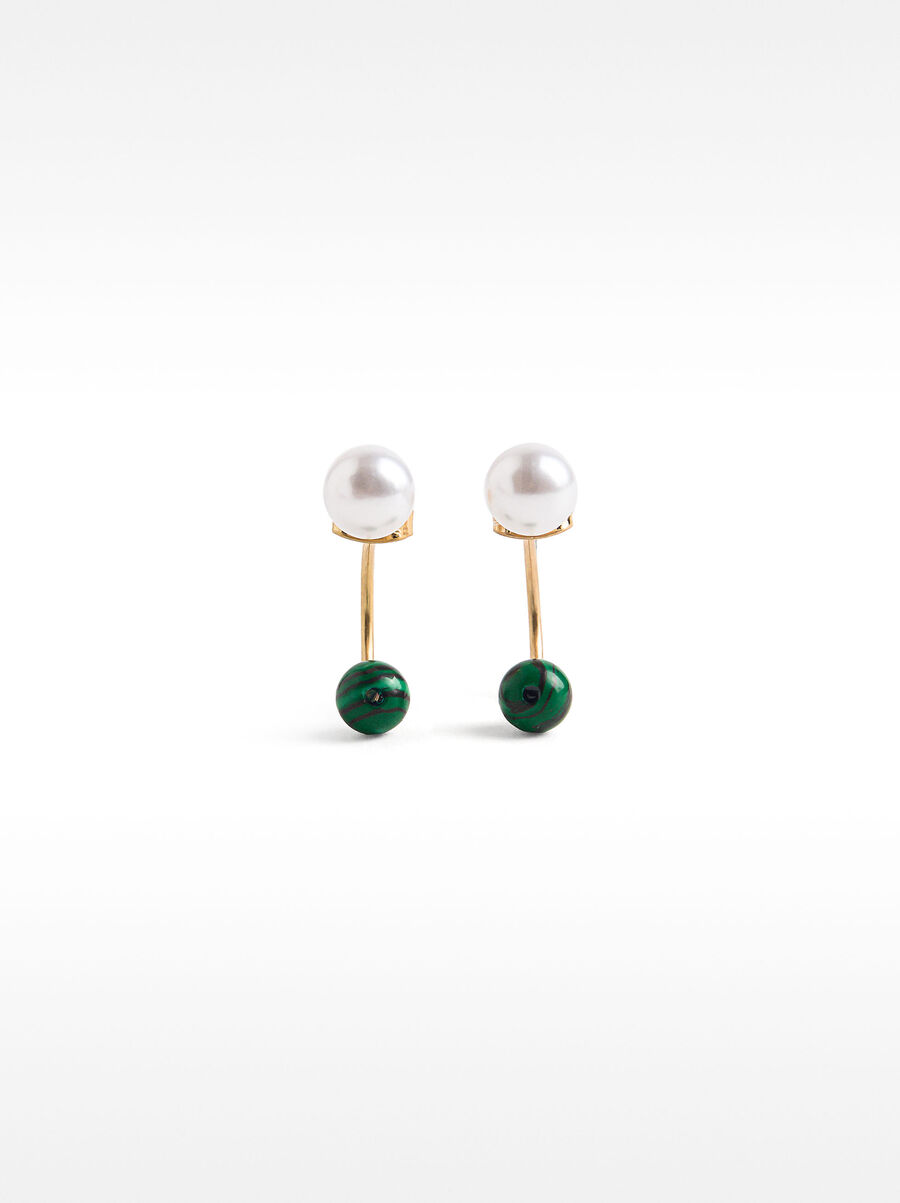 Arch earrings with stone