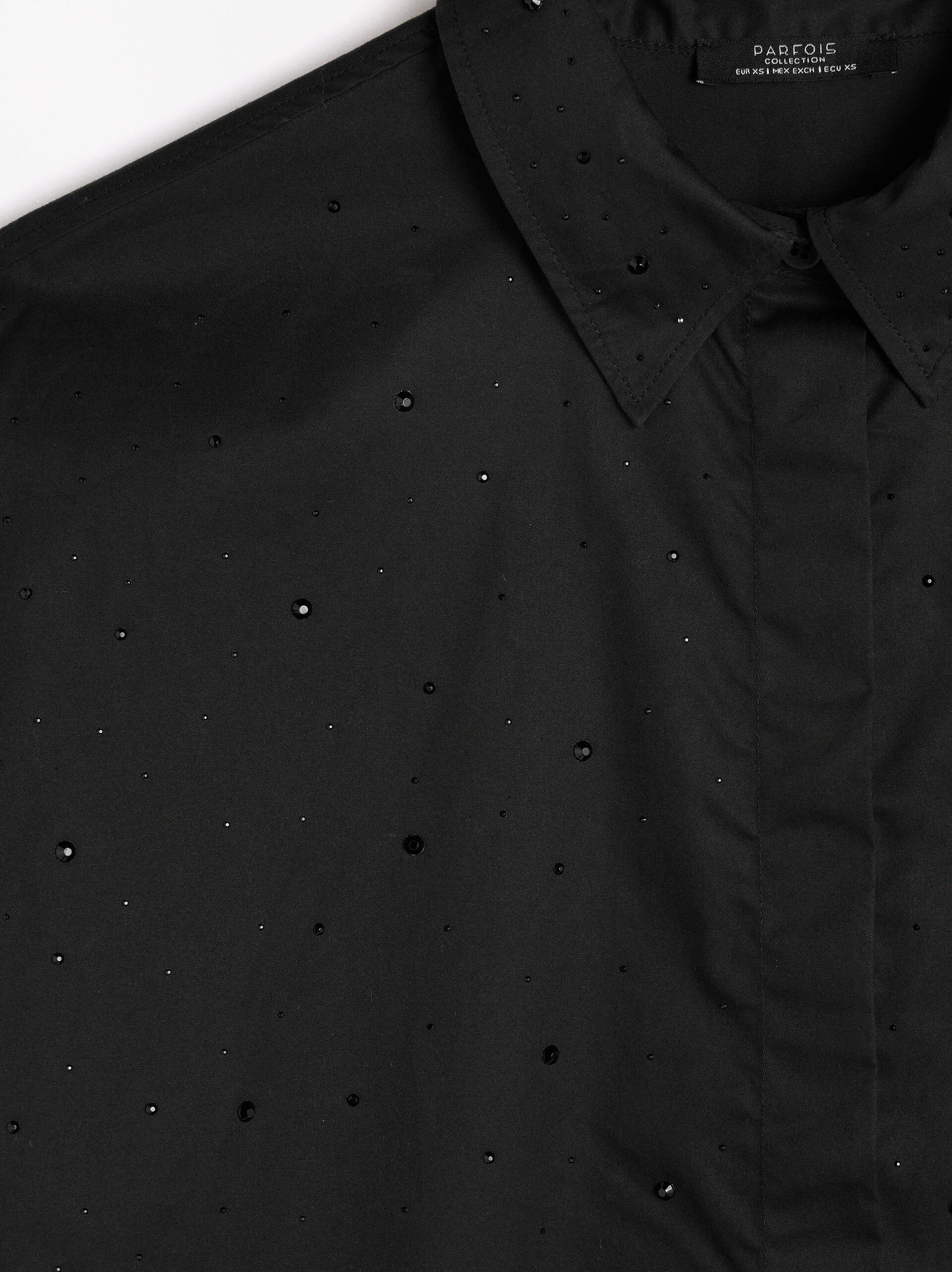 Camicia 100% cotone con strass image number 6.0