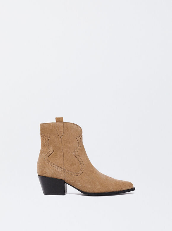Leather Cowboy Boot, Camel, hi-res
