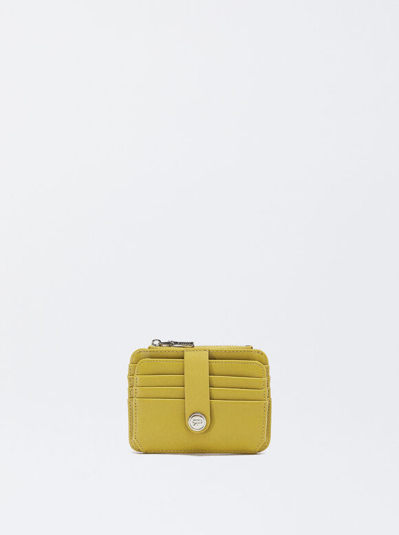 Card Holder With Coin Purse, Yellow, hi-res
