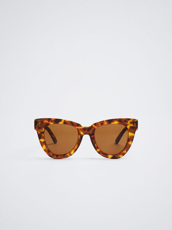 Lunettes De Soleil Effet Écaille, Marron, hi-res