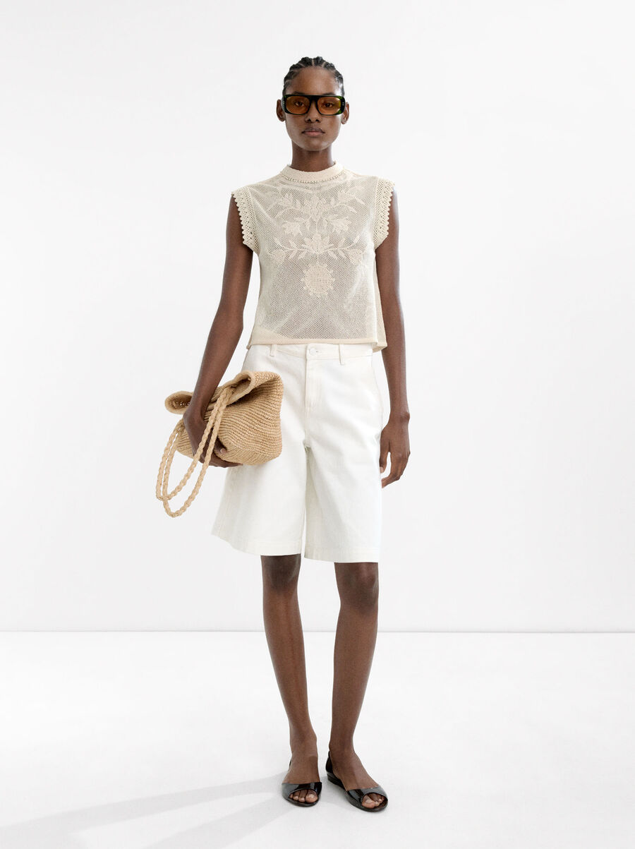 100% cotton crochet top