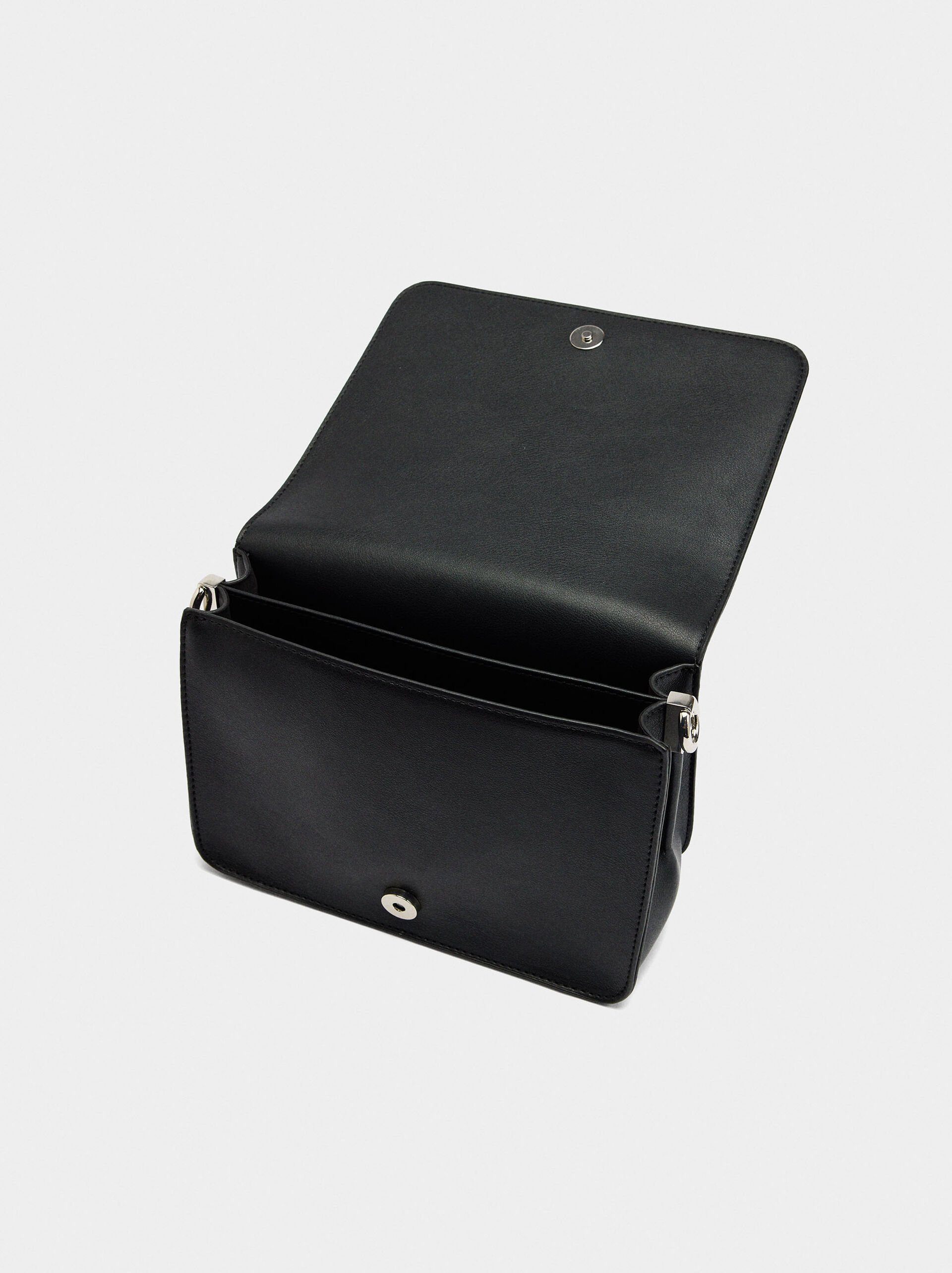 Plain crossbody bag with flap image number 3.0