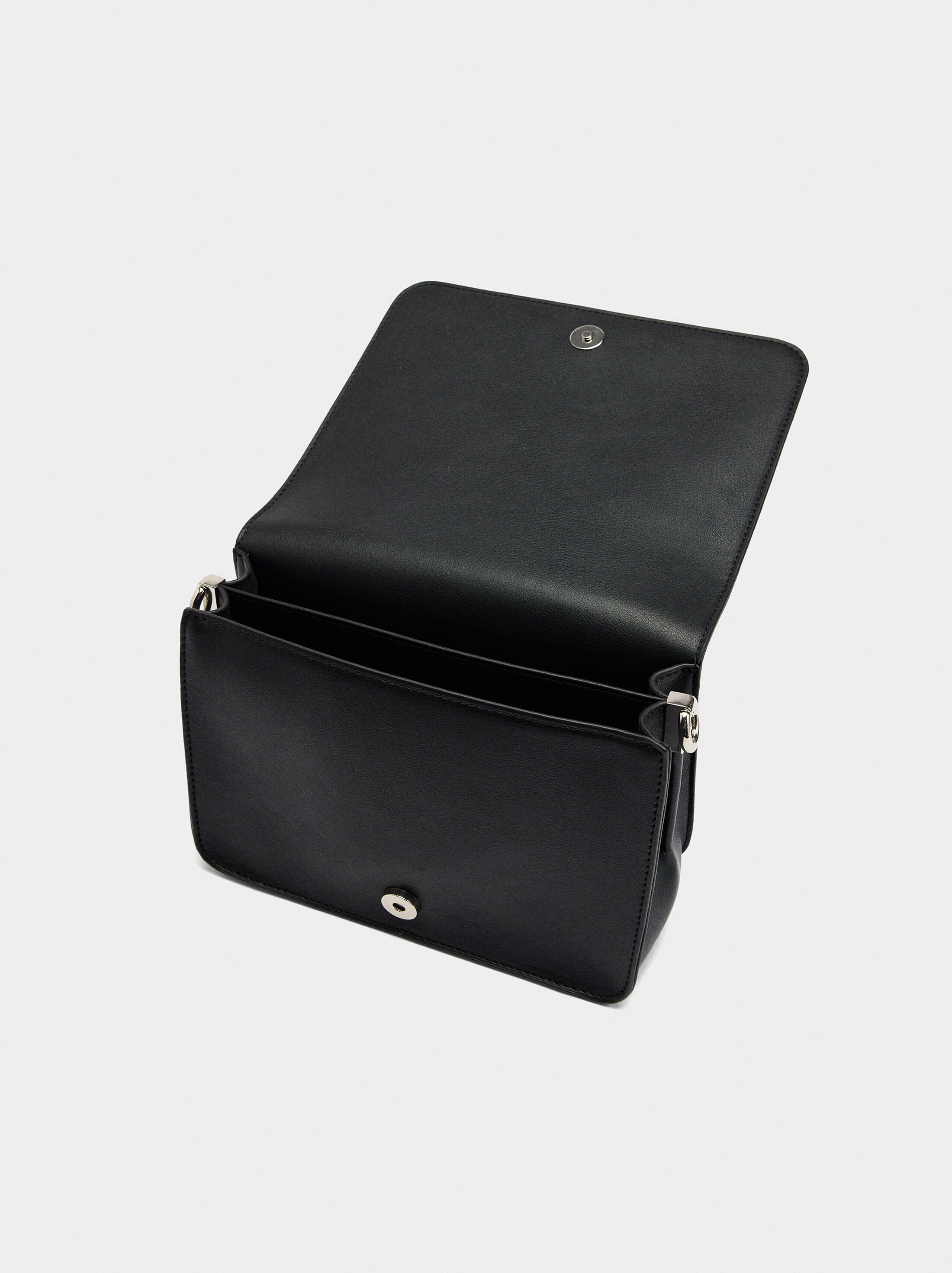 Plain crossbody bag with flap image number 3.0
