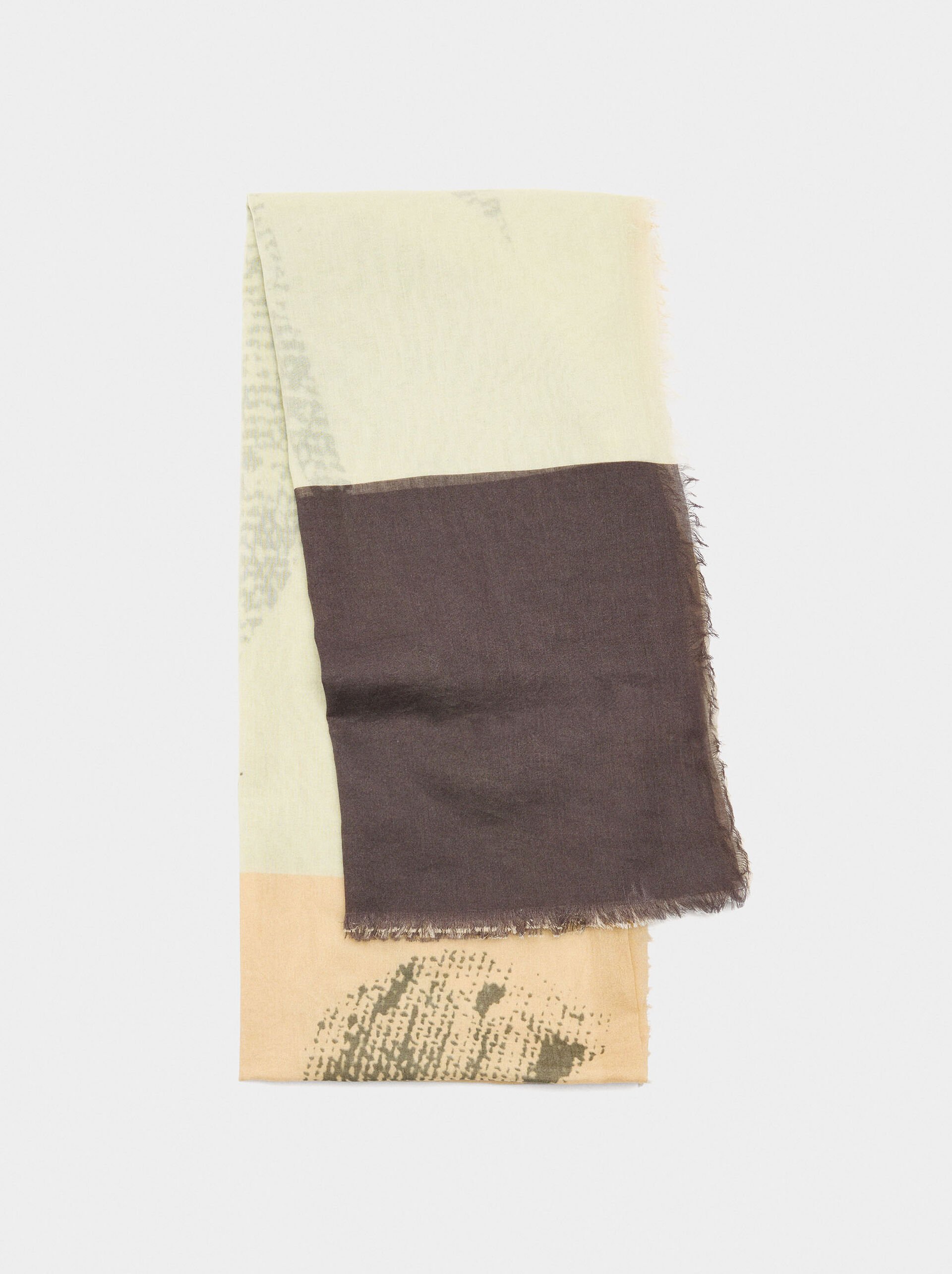 Printed scarf with 100% cotton image number 0.0