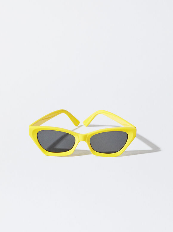Cat-Eye Sonnenbrille, Gelb, hi-res