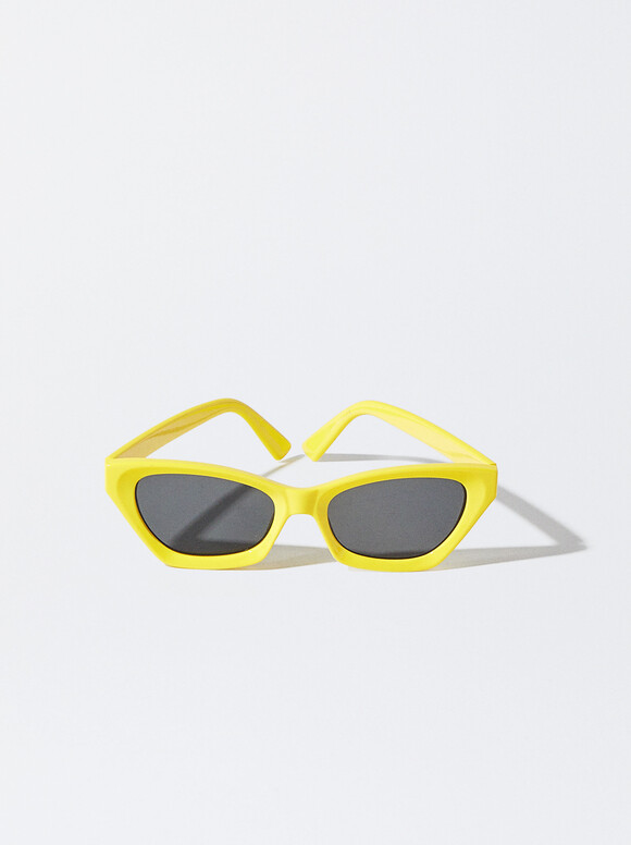 Cat Eye Sunglasses, Yellow, hi-res