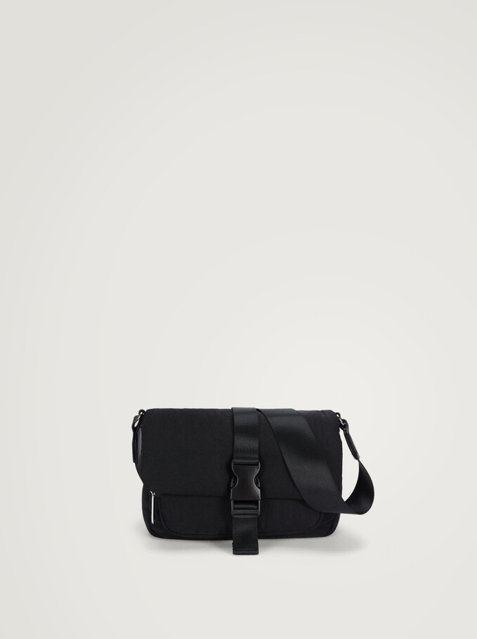 Nylon Crossbody Bag With Buckle, , hi-res