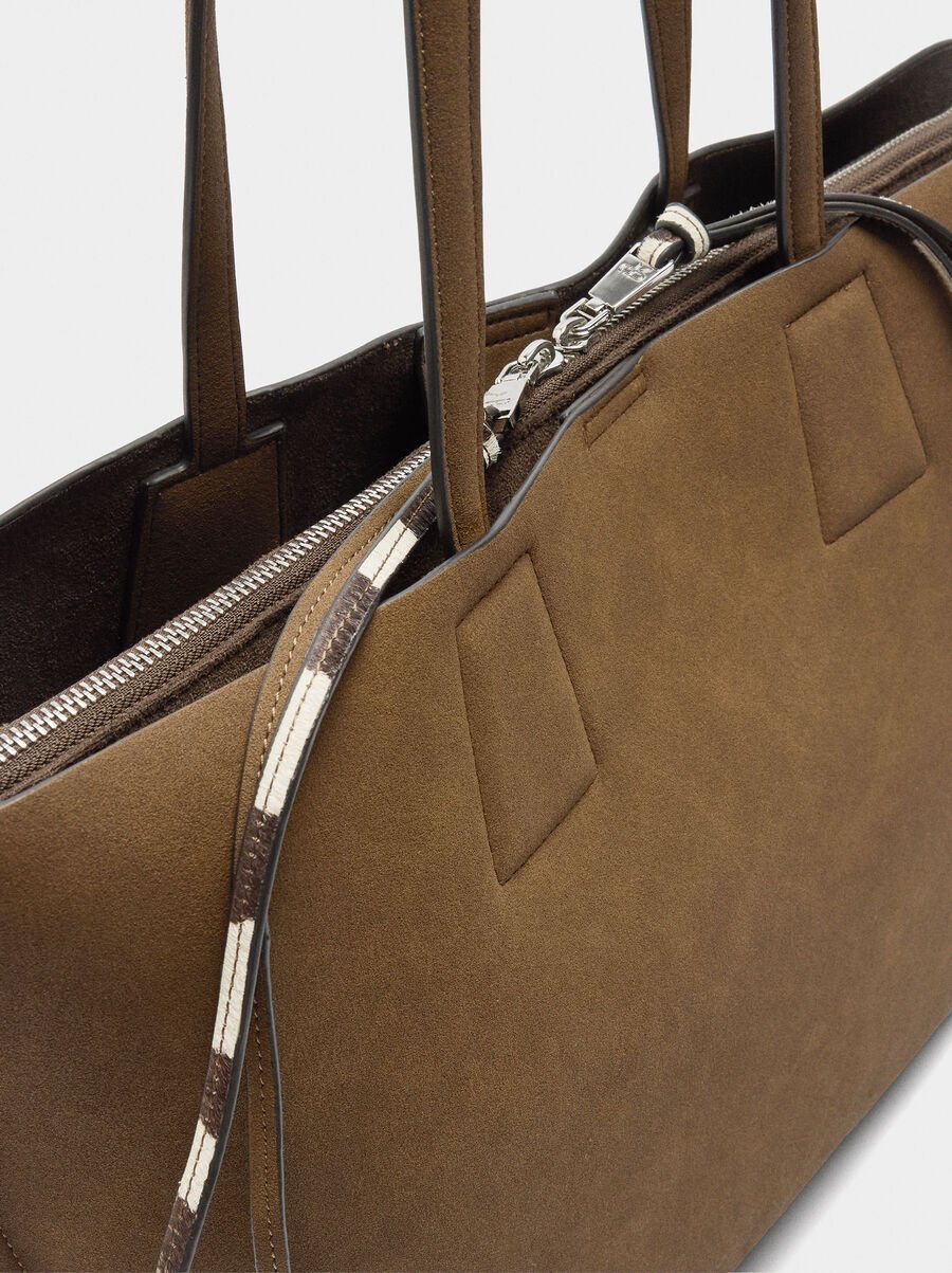 Leather-effect shopper bag