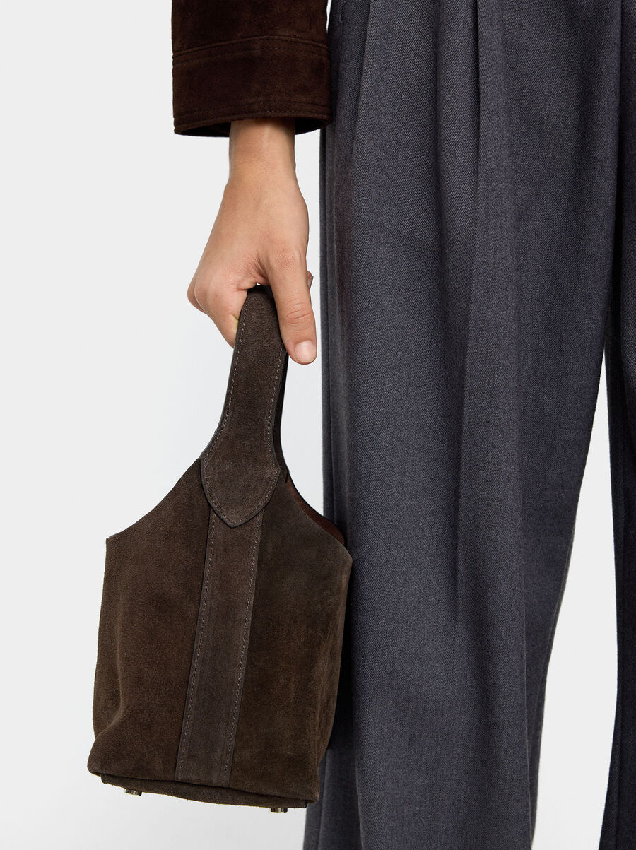 Bolso bombonera de ante