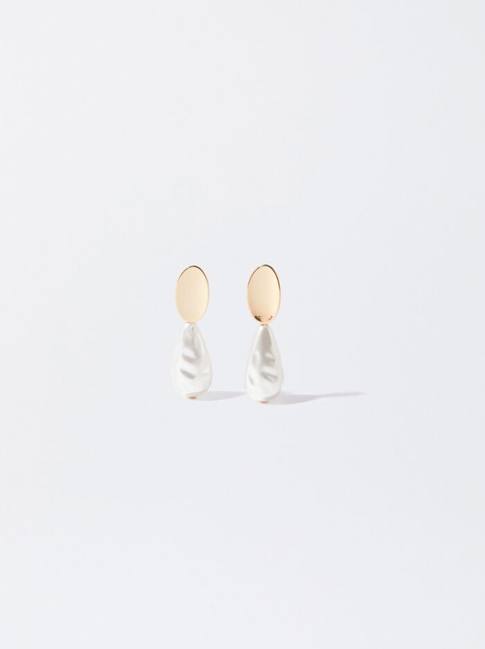 Golden Earrings With Pearl