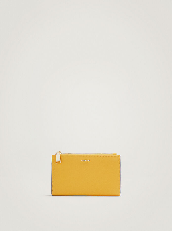 Zipped Wallet, Yellow, hi-res