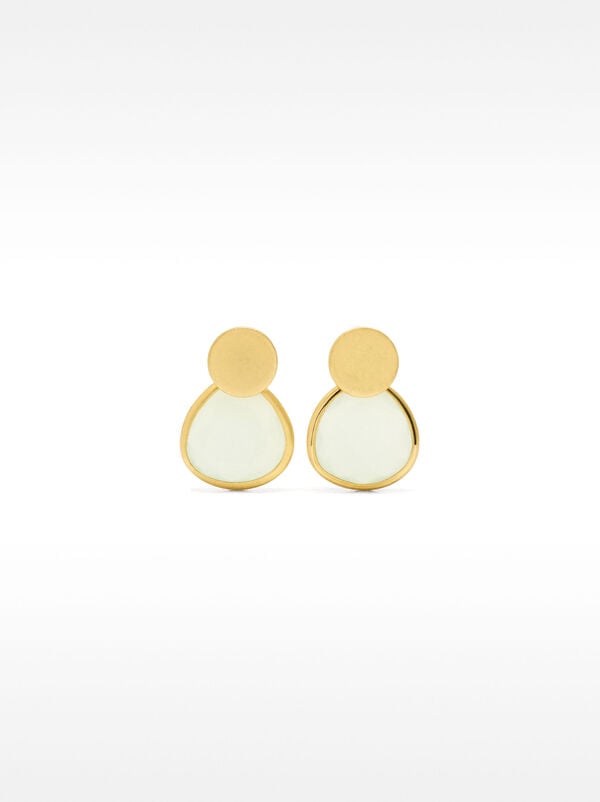 Ear jacket earrings with glass