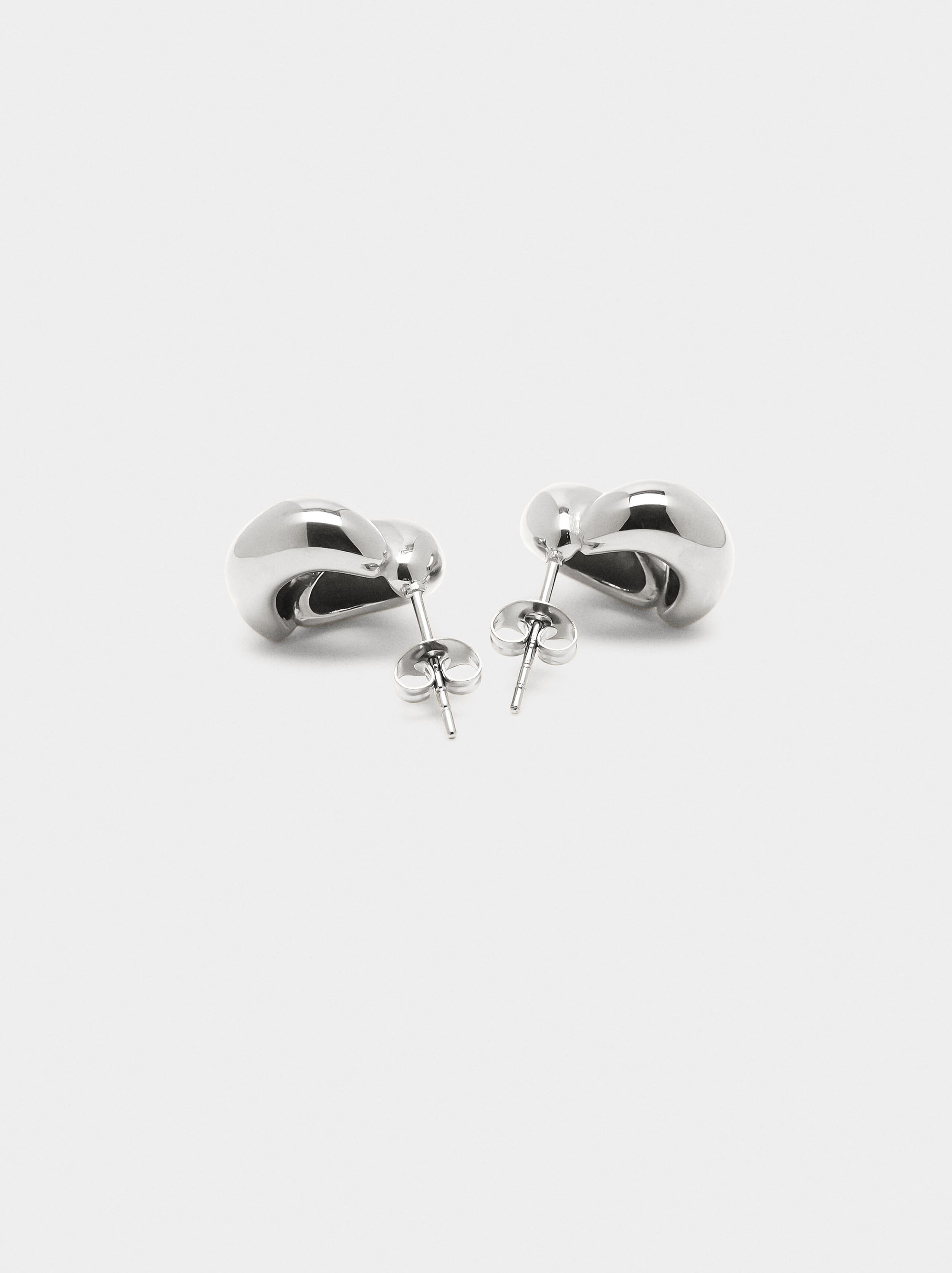 Double-effect earrings – stainless steel image number 3.0