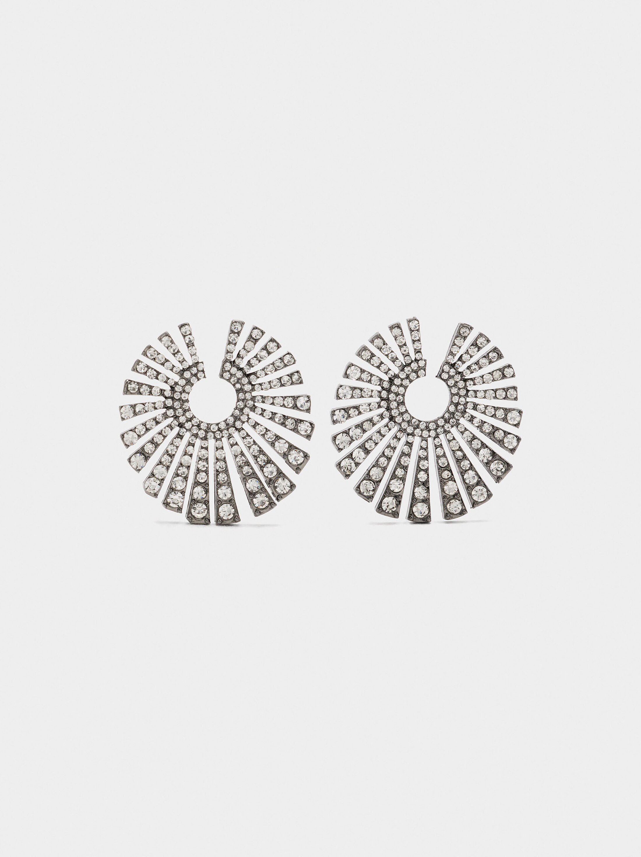 Round earrings with crystals image number 0.0