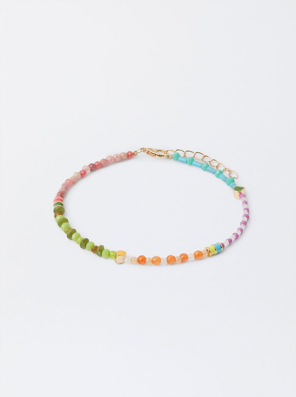 Bracelet De Cheville Multicolore Avec Pierres, Multicolore, hi-res