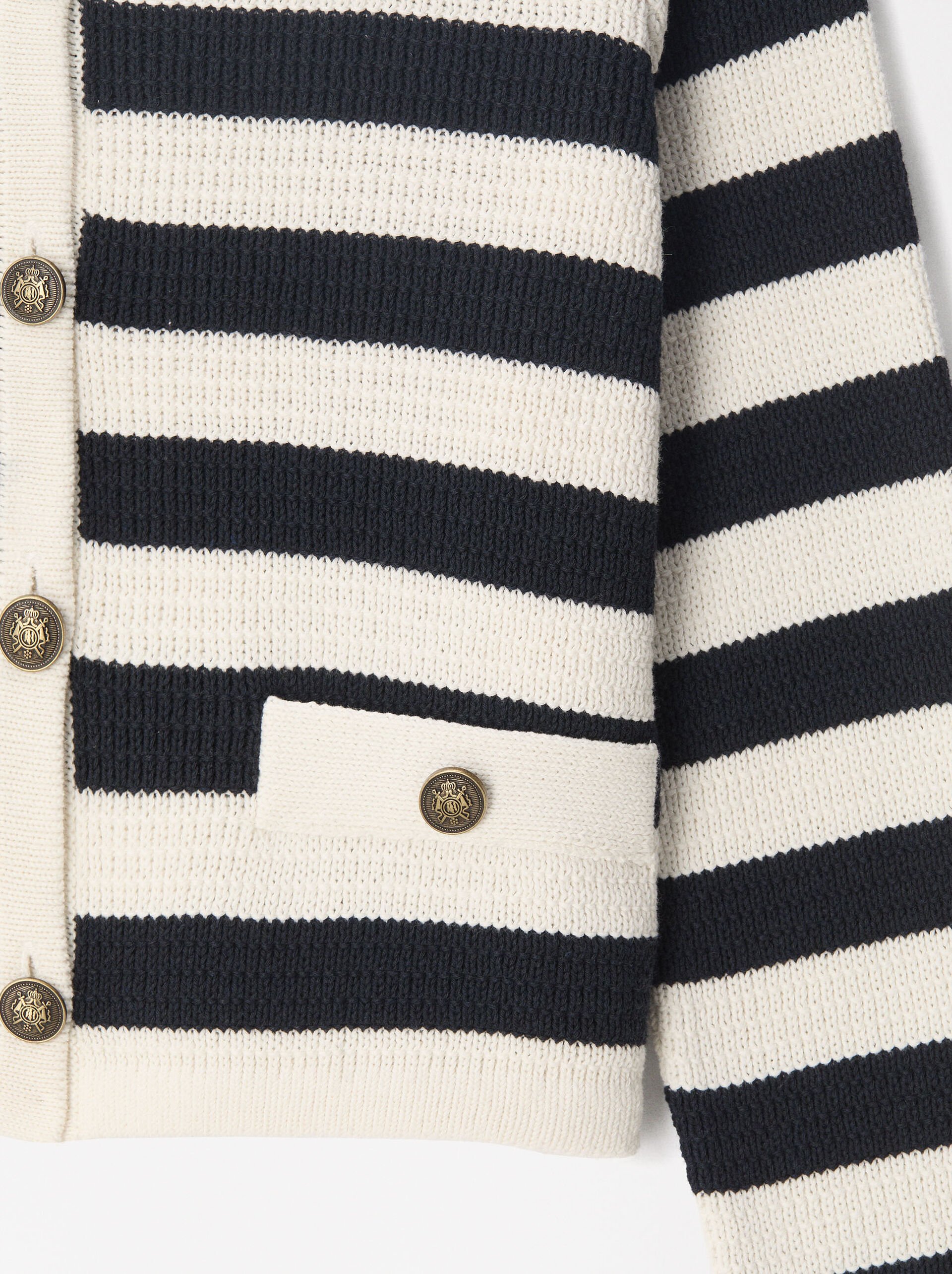 Striped Knitted Cardigan  image number 6.0