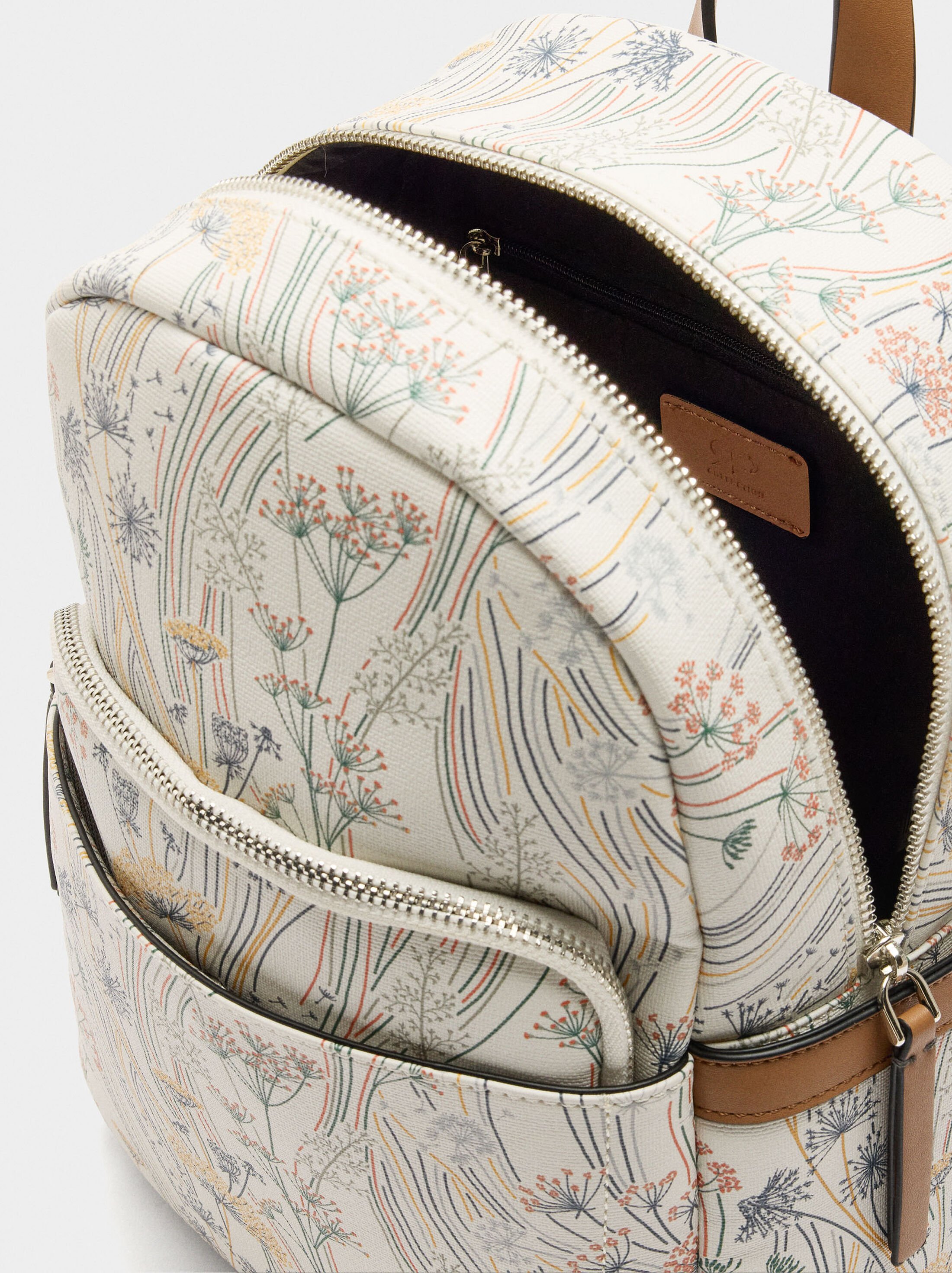 Printed floral backpack image number 3.0