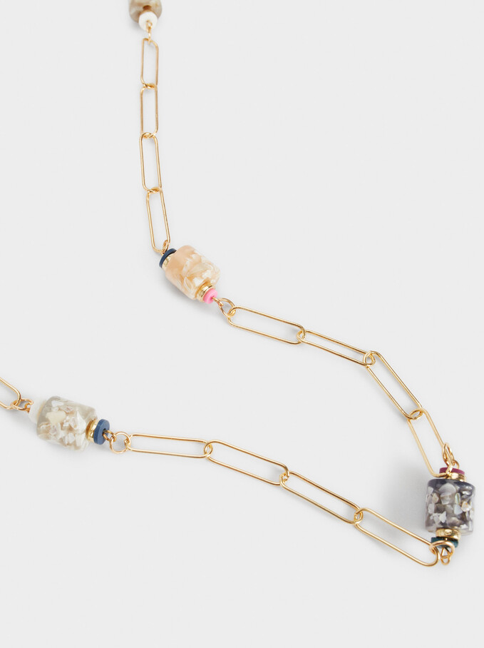 Long Necklace With Bead Detail, Multicolor, hi-res