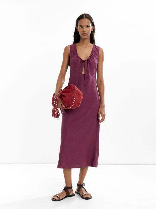 Midi dress with linen
