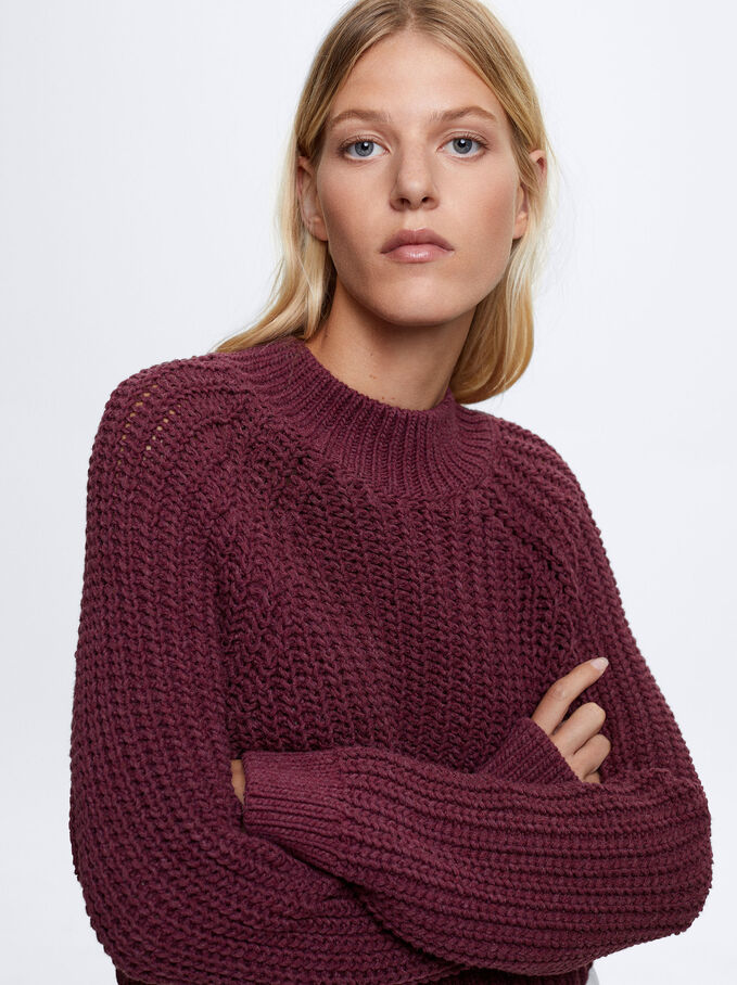 Round-Neck Knit Sweater, , hi-res