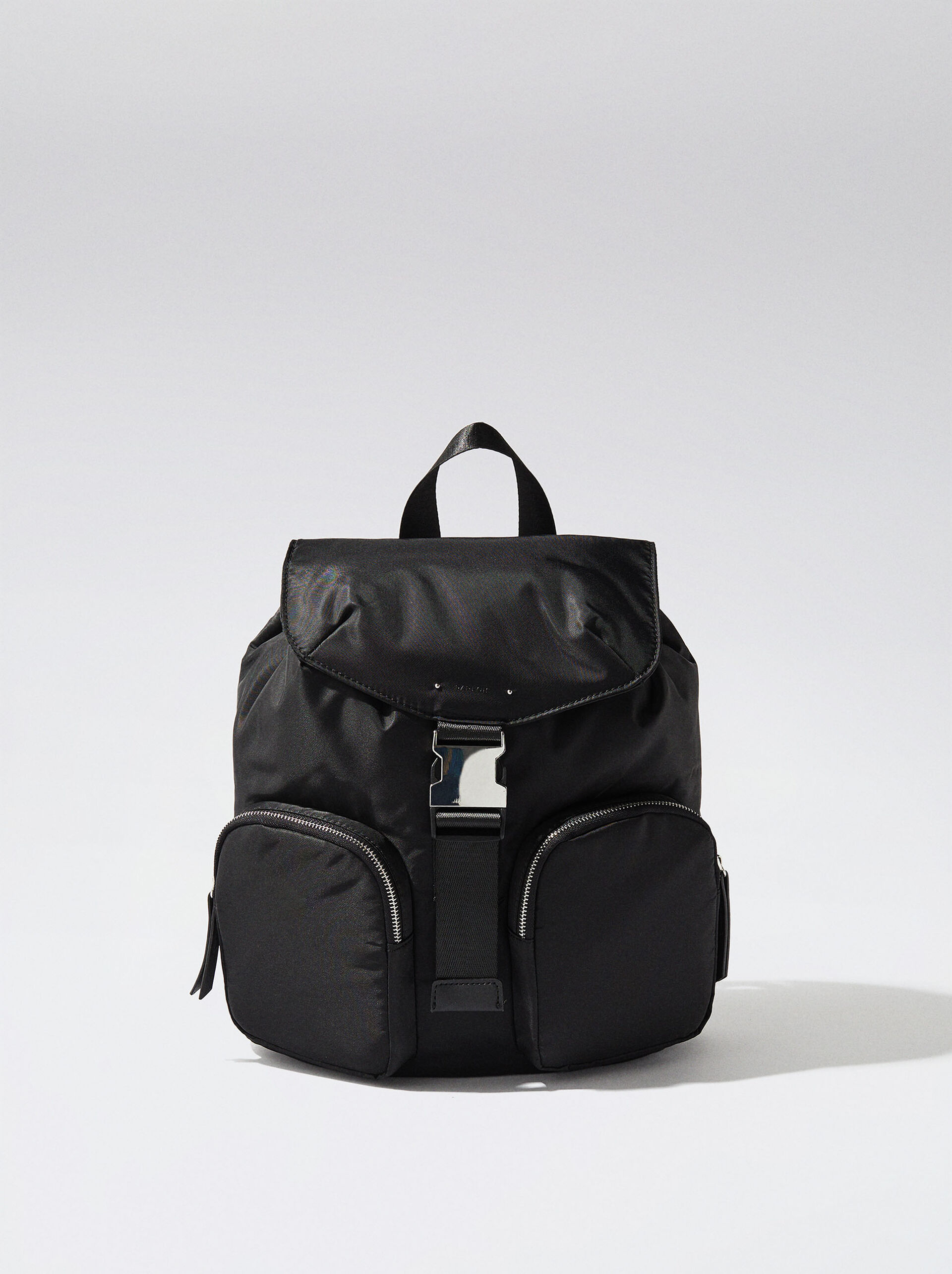 Nylon Backpack With Outside Pockets image number 0.0