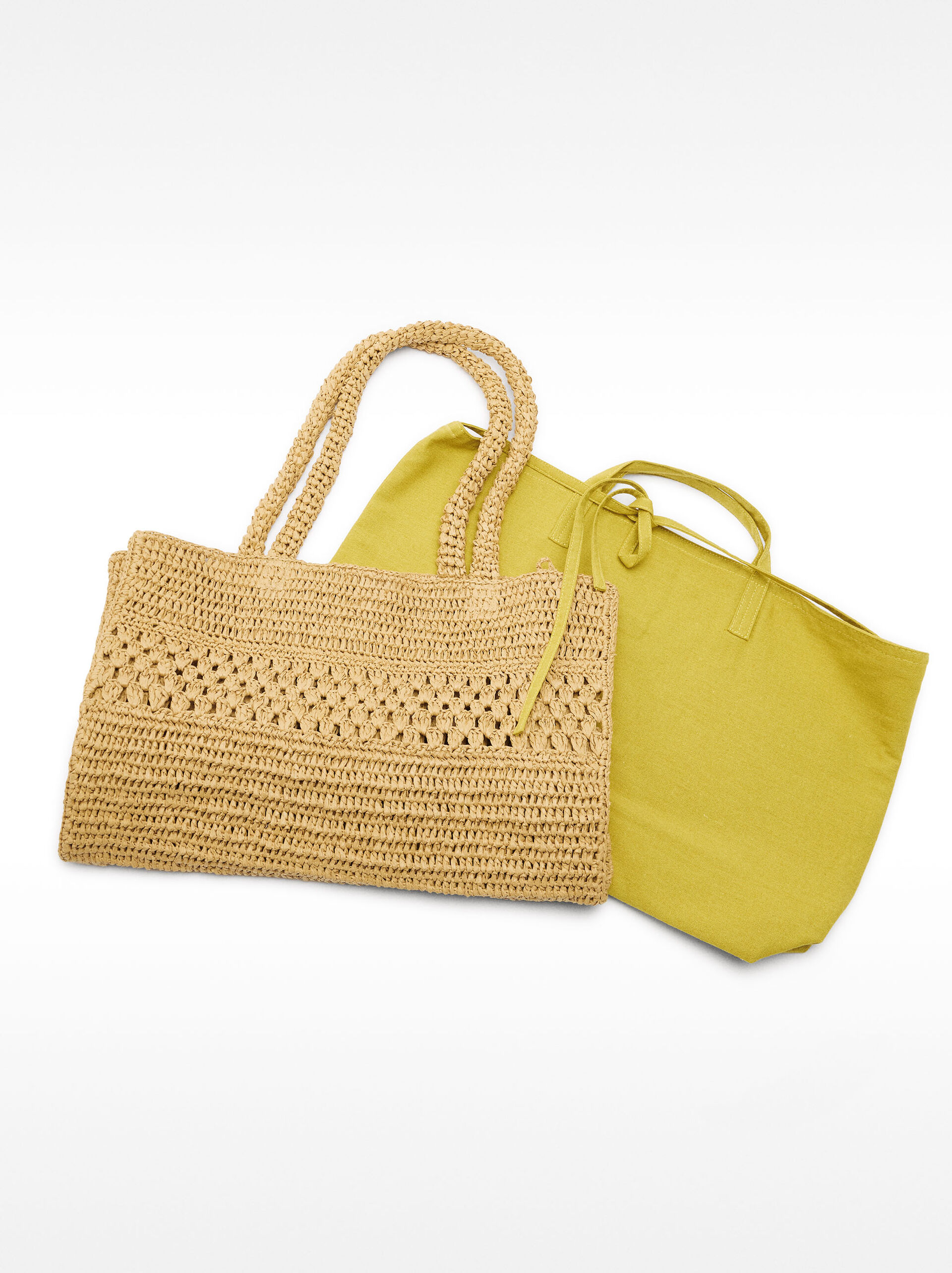 Mala shopper efeito palha detalhe trançado image number 4.0