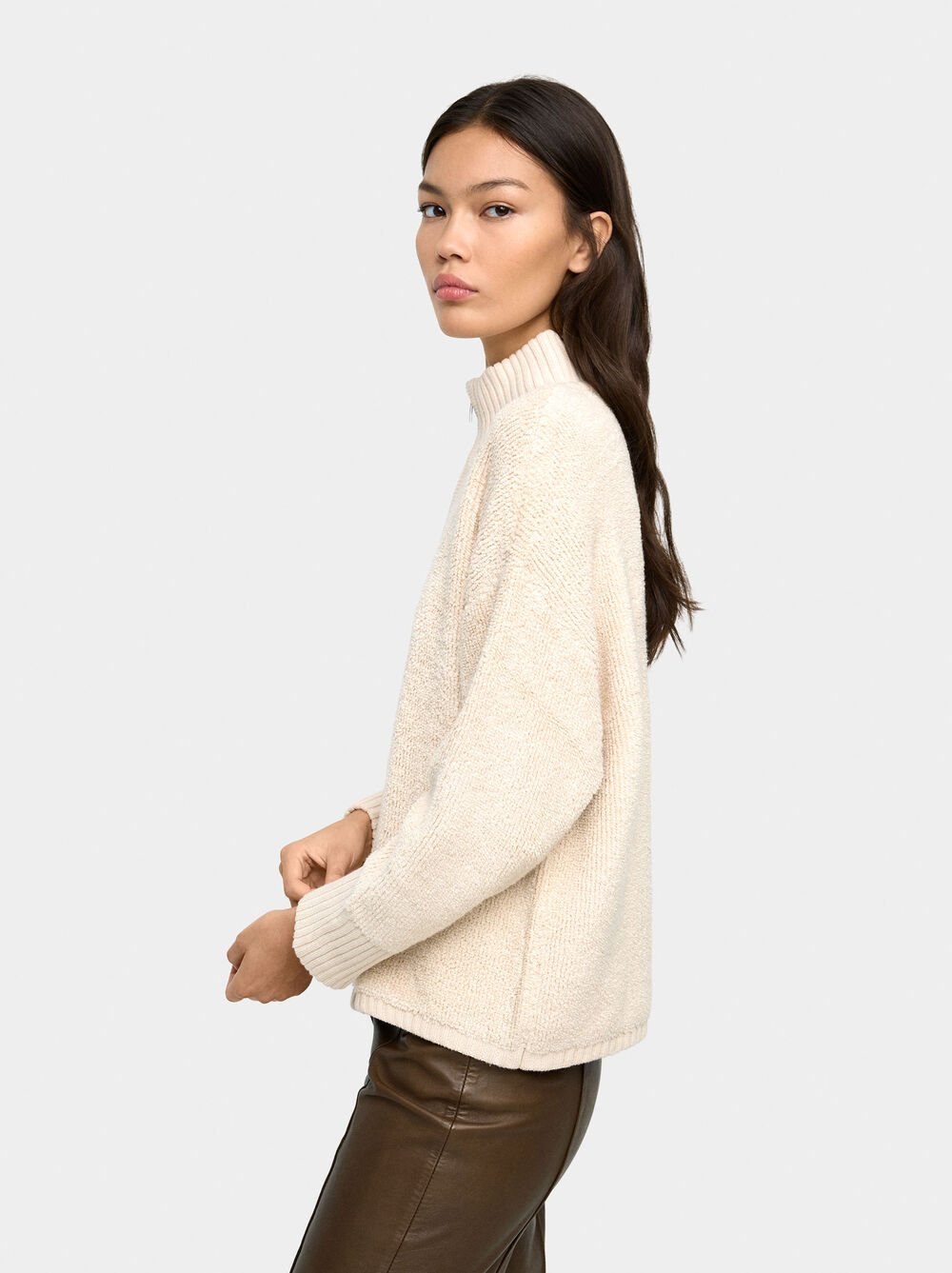 Textured knit cardigan