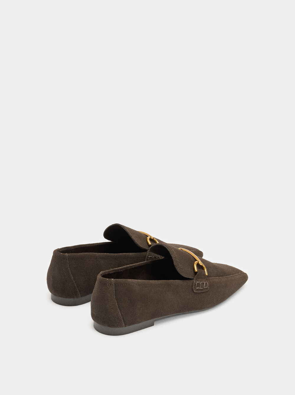 Leather moccasins with metallic detail