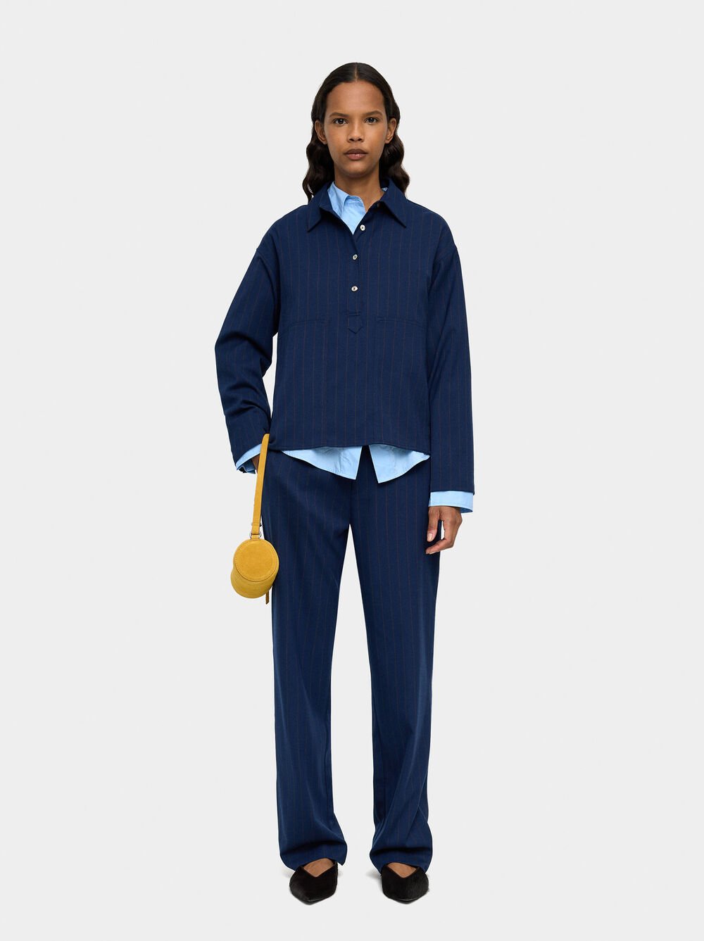 Trousers with pinstripe