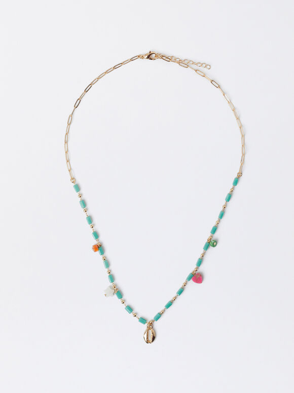 Necklace With Stones, Multicolor, hi-res