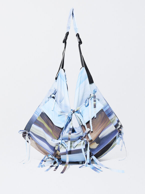 Online Exclusive - Maxi Tote Bag With Fringes, Multicolor, hi-res