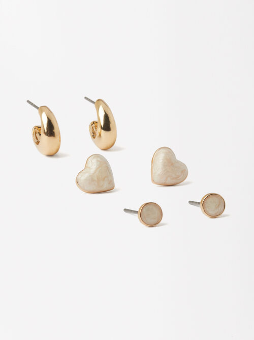 Set Of Enamel Earrings
