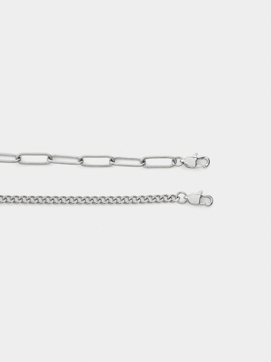 Set of link necklaces – stainless steel