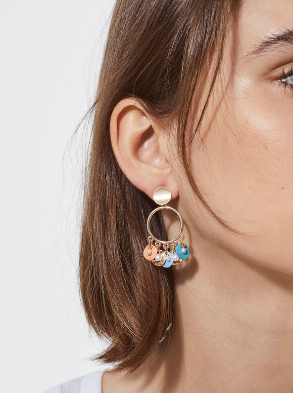 Multicoloured Earrings, Multicolor, hi-res