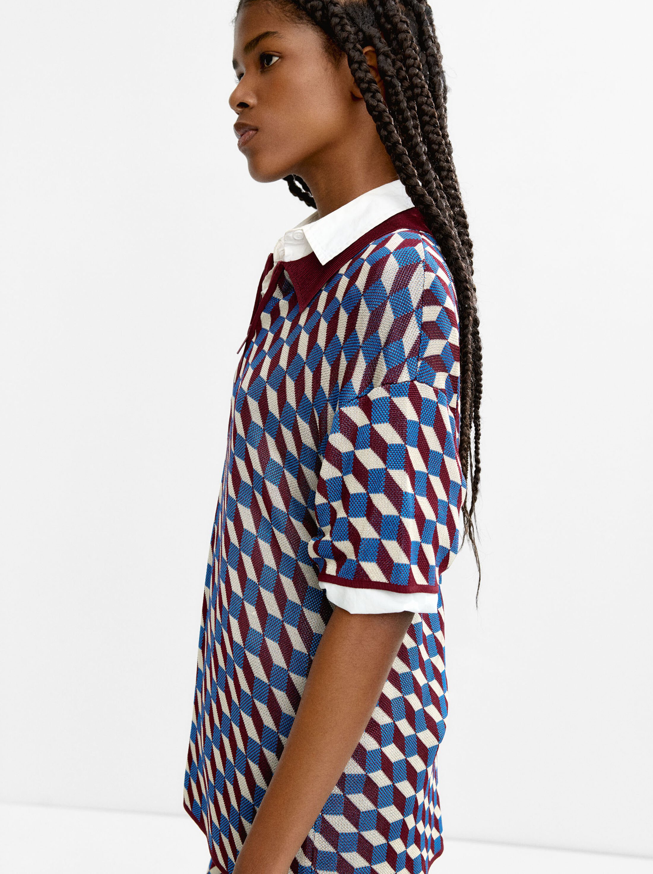 Patterned knit sweater image number 2.0