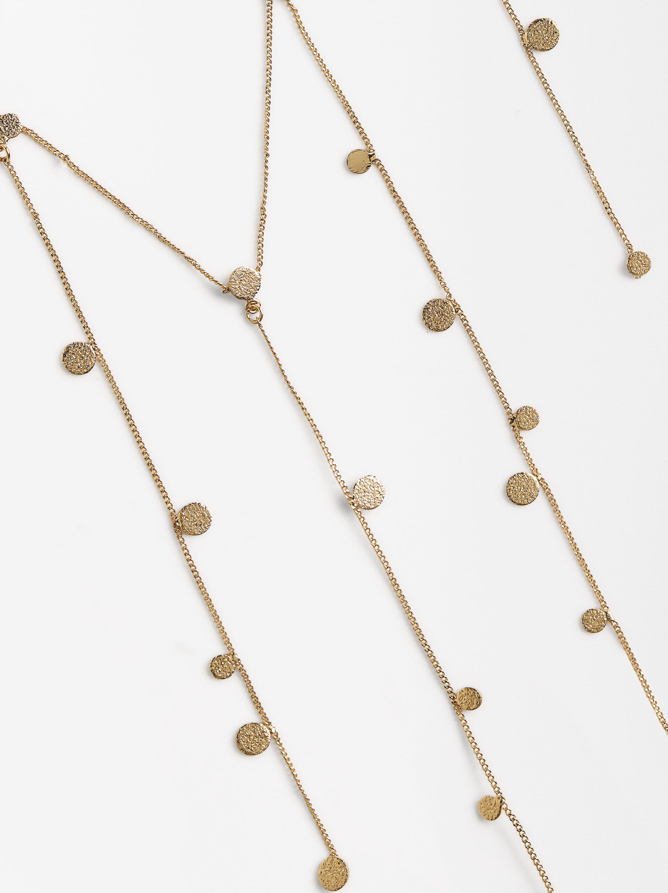 Long necklace with hammered effect image number 2.0