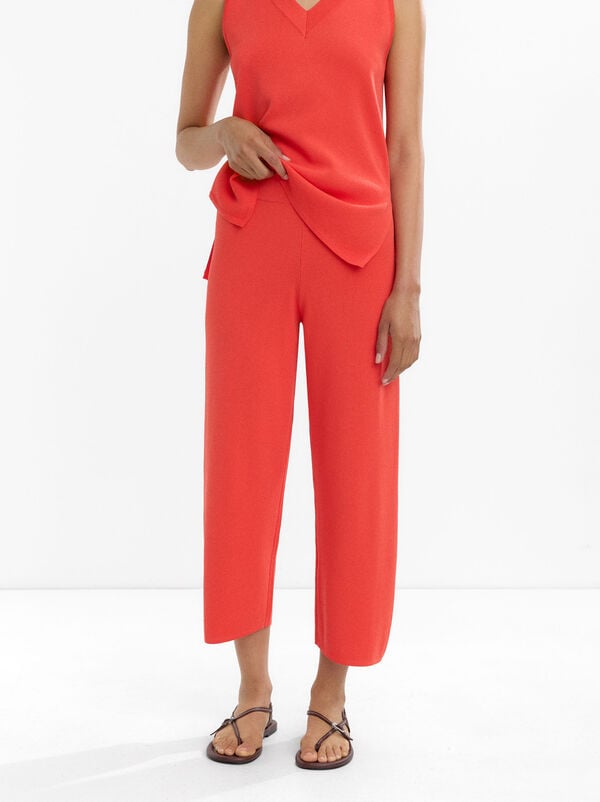 Cropped knit pants