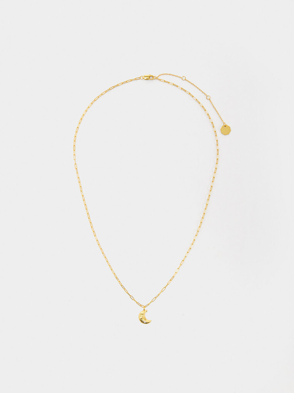 Moon necklace with zirconia - 925 sterling silver