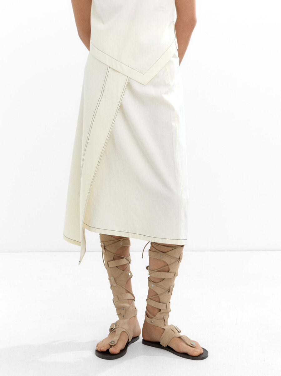 Wrap skirt in cotton blend