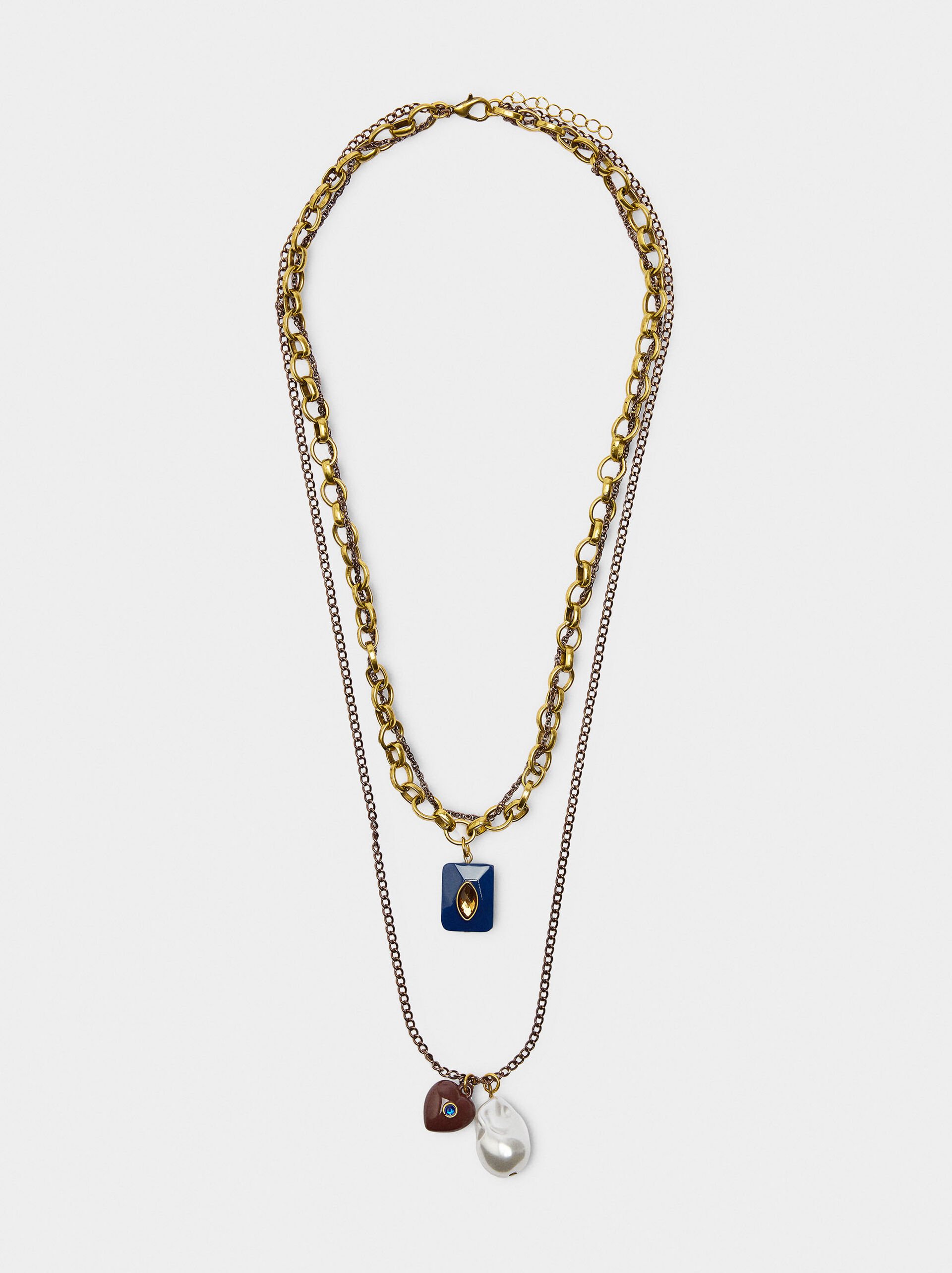 Set of necklaces with resin pendants image number 0.0