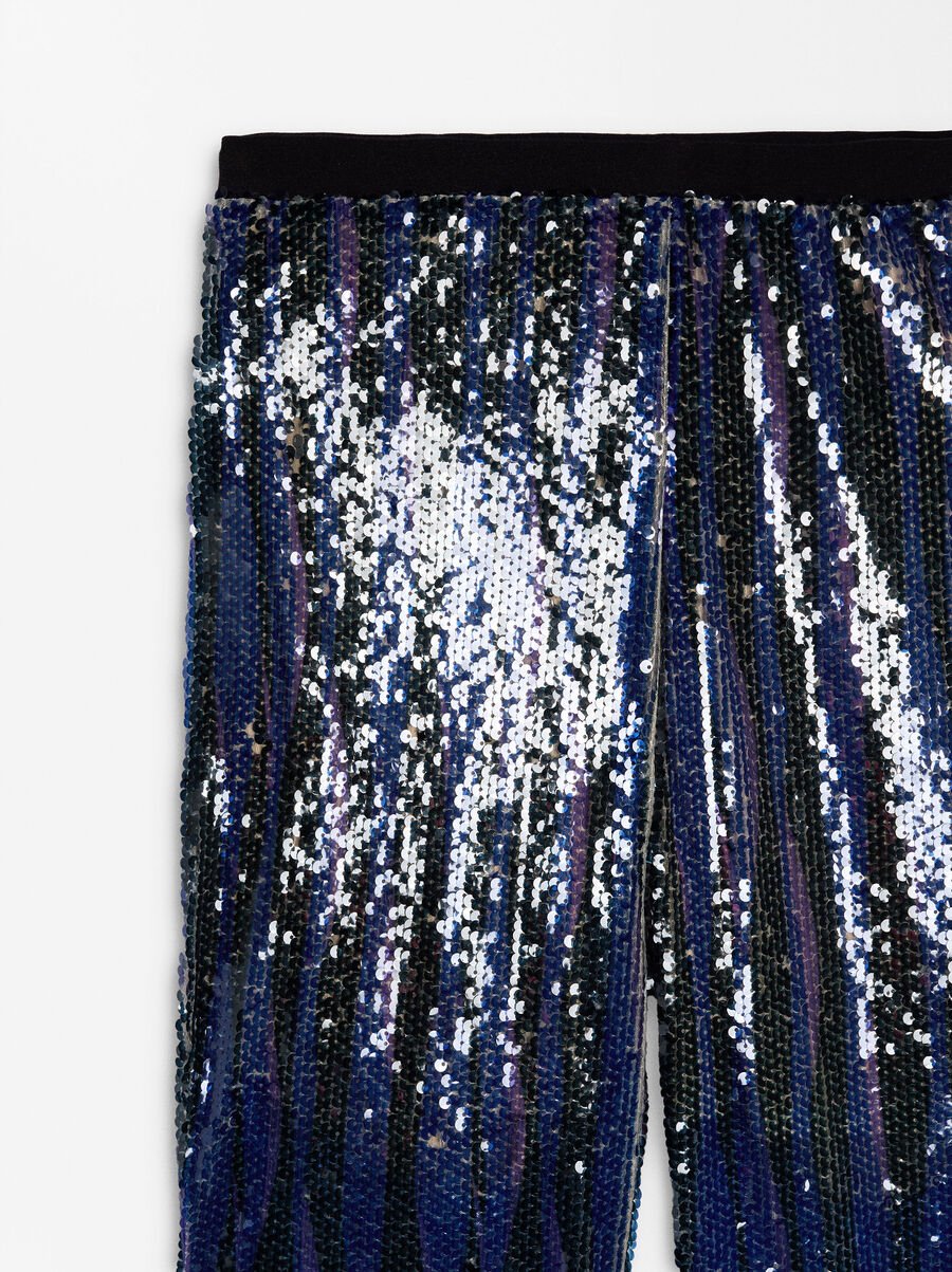 Pantalón flare con lentejuelas