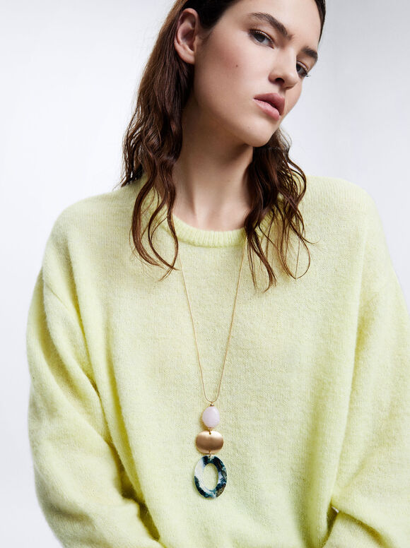 Collar Con Colgante Resina, Multicor, hi-res