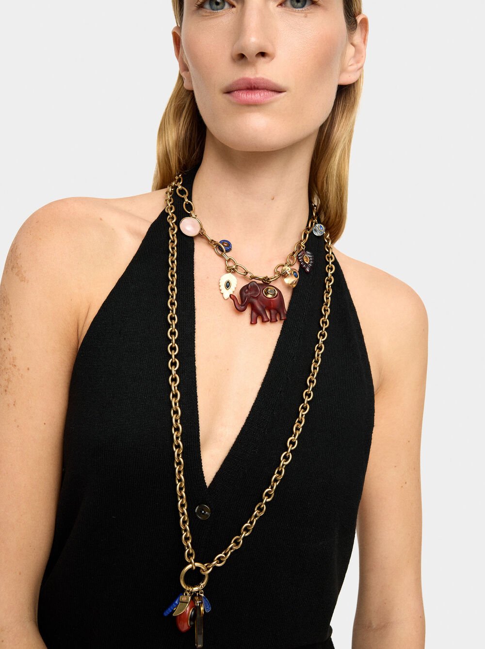 Collier en maillons avec pendentif éléphant