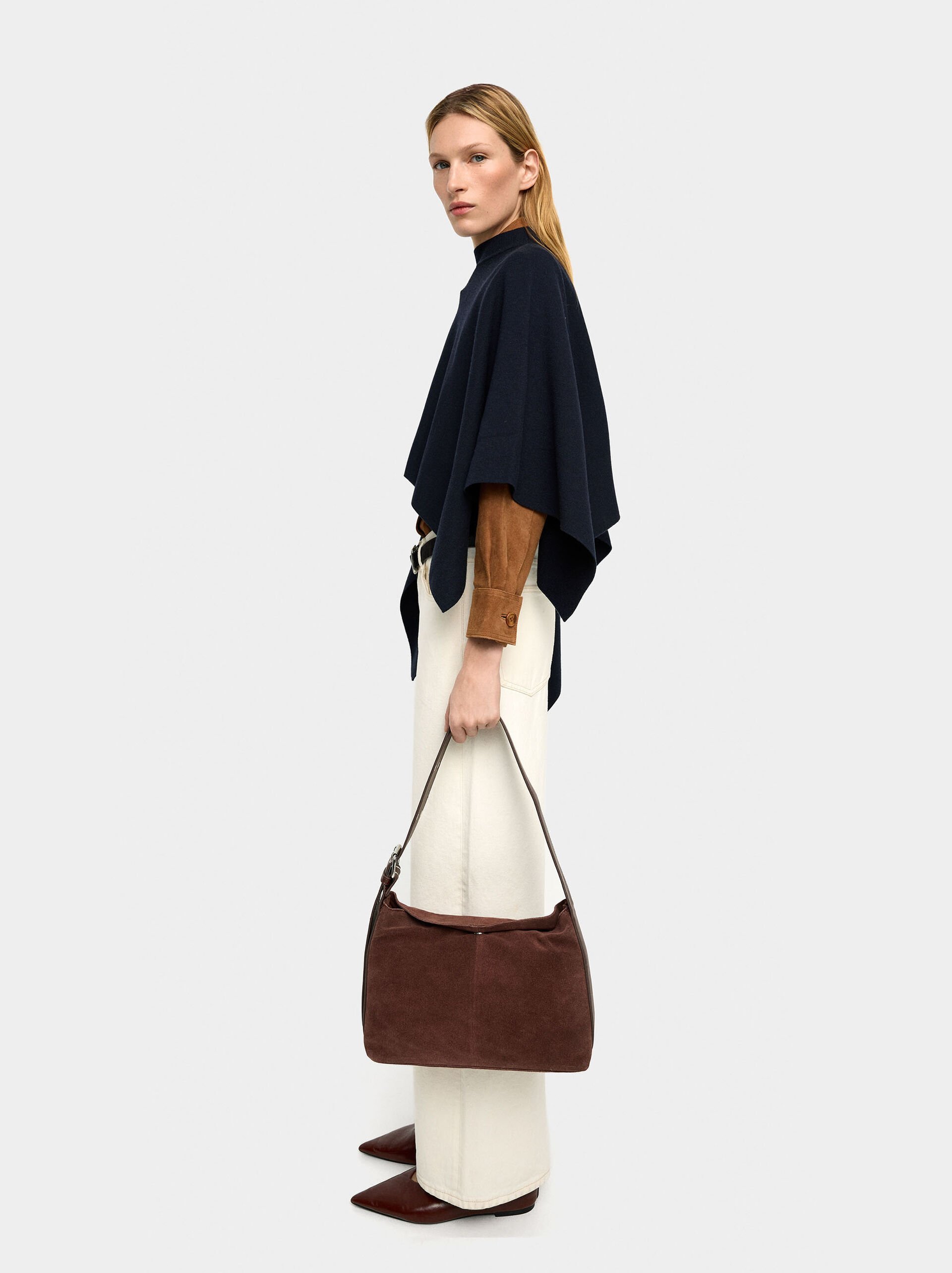 Suede leather shoulder bag M image number 6.0
