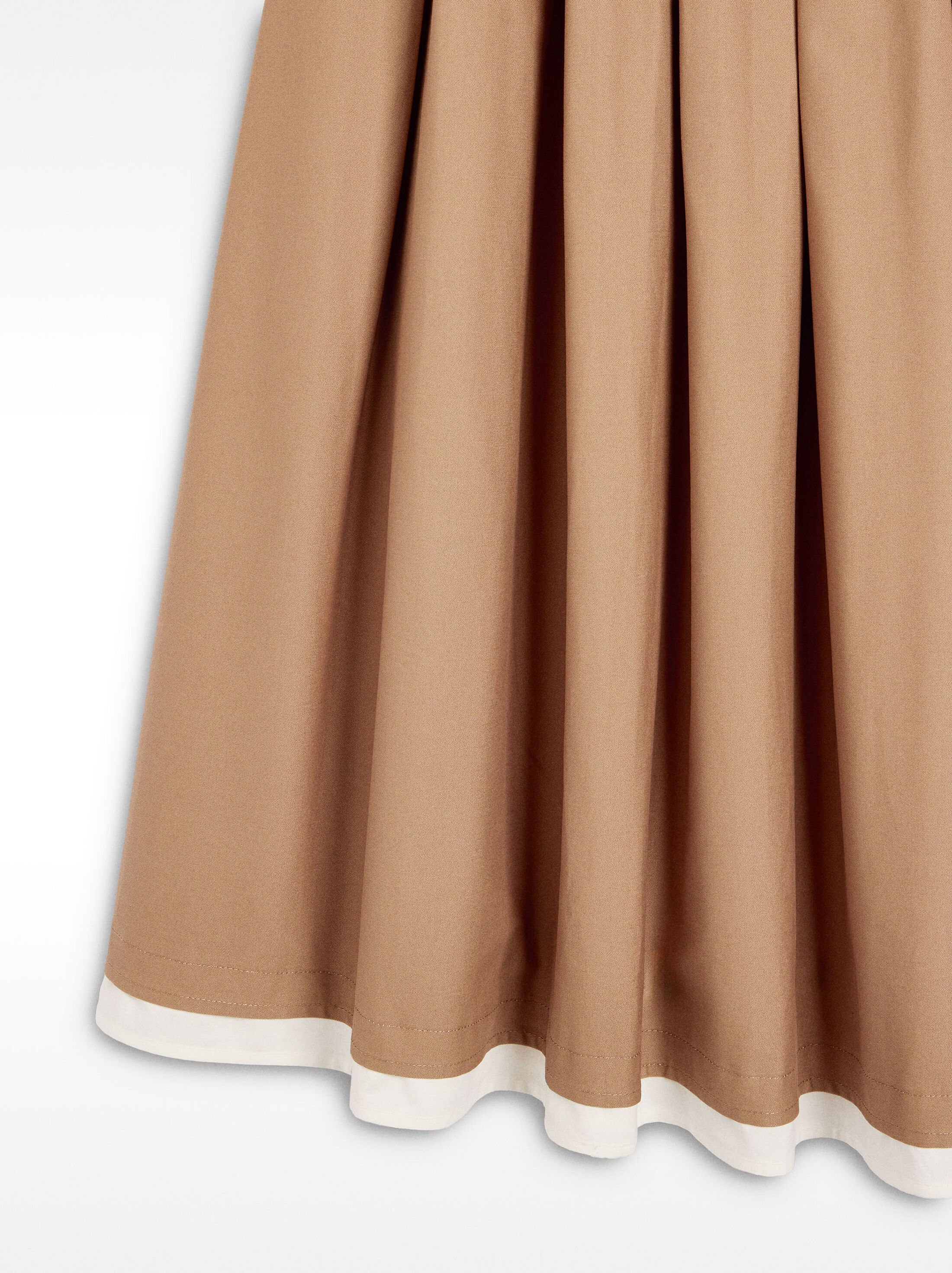 Pleated midi skirt 100% cotton image number 5.0