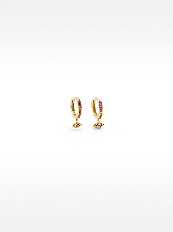 Hoops earrings with zircons - 925 sterling silver