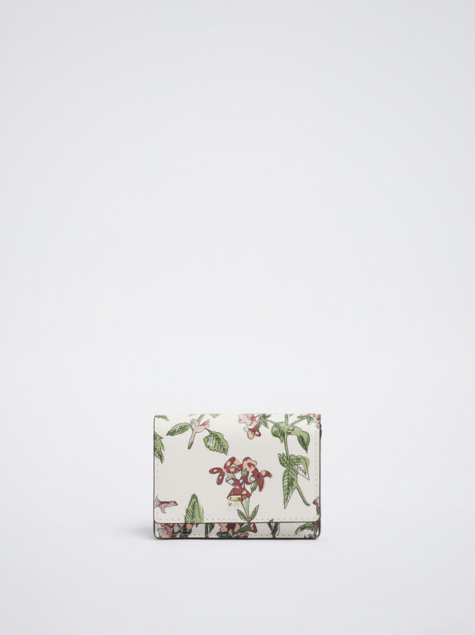 Floral Print Card Holder, Pink, hi-res